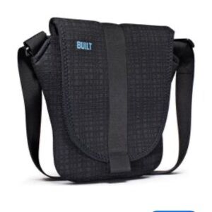 BUILT Messenger Air Black Neoprene Crossbody iPad Computer Bag